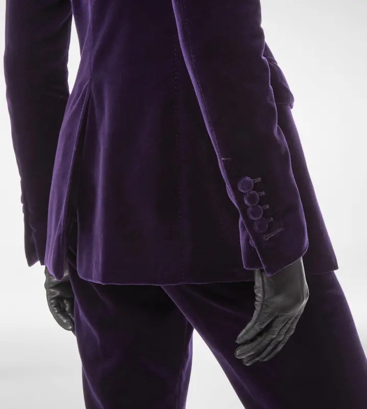 COTTON VELVET SINGLE BREASTED JACKET GEM VIOLET online